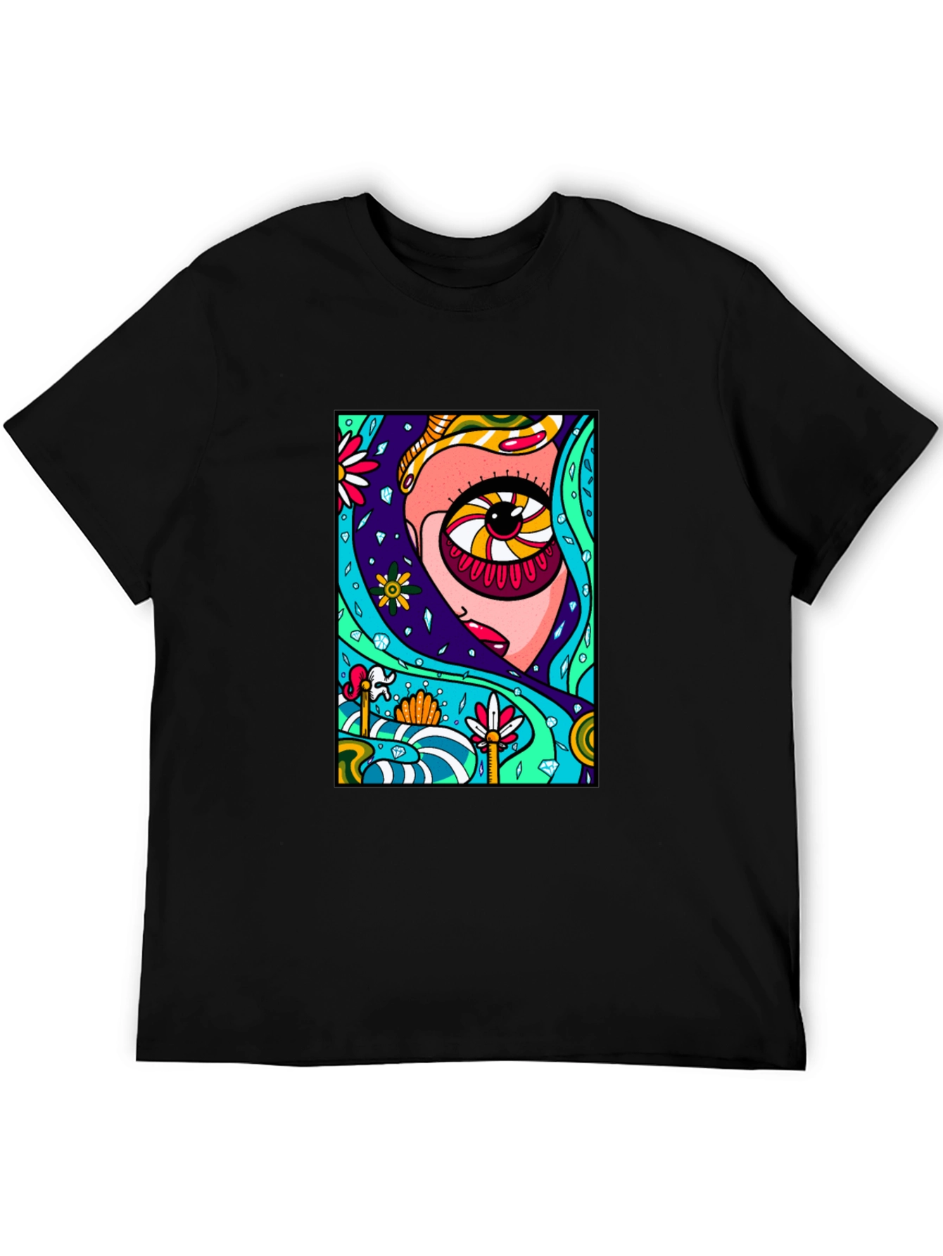 Psychedelic Eye Graphic Black Tee