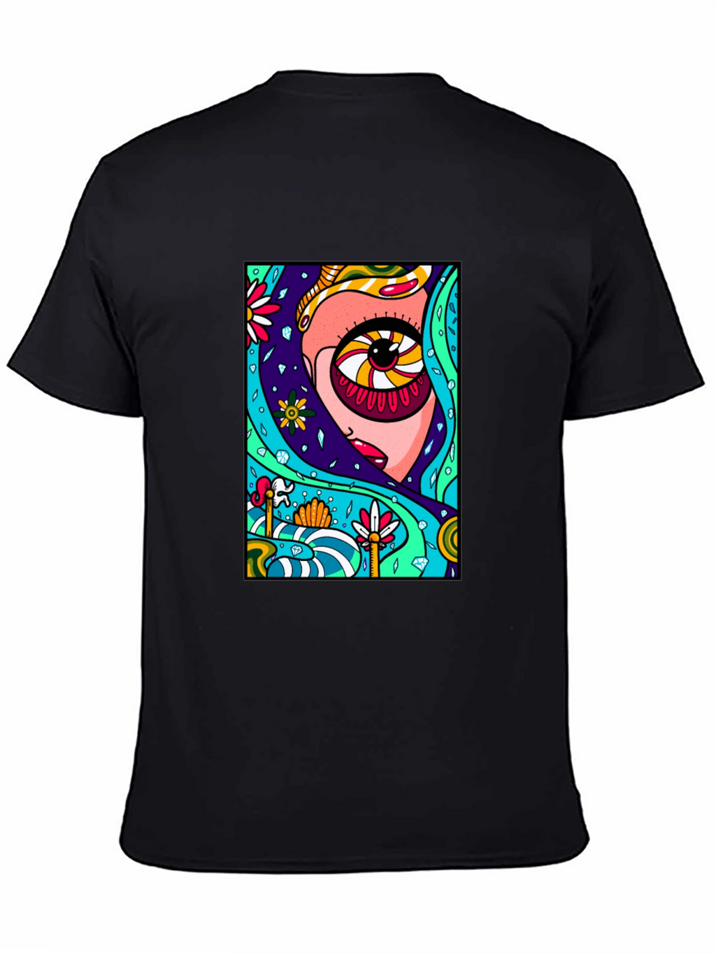 Psychedelic Eye Graphic Black Tee