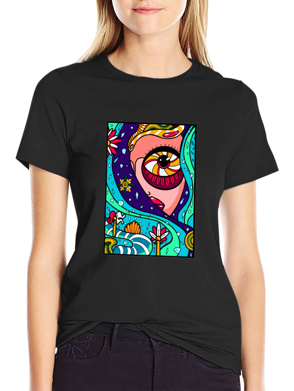 Psychedelic Eye Graphic Black Tee