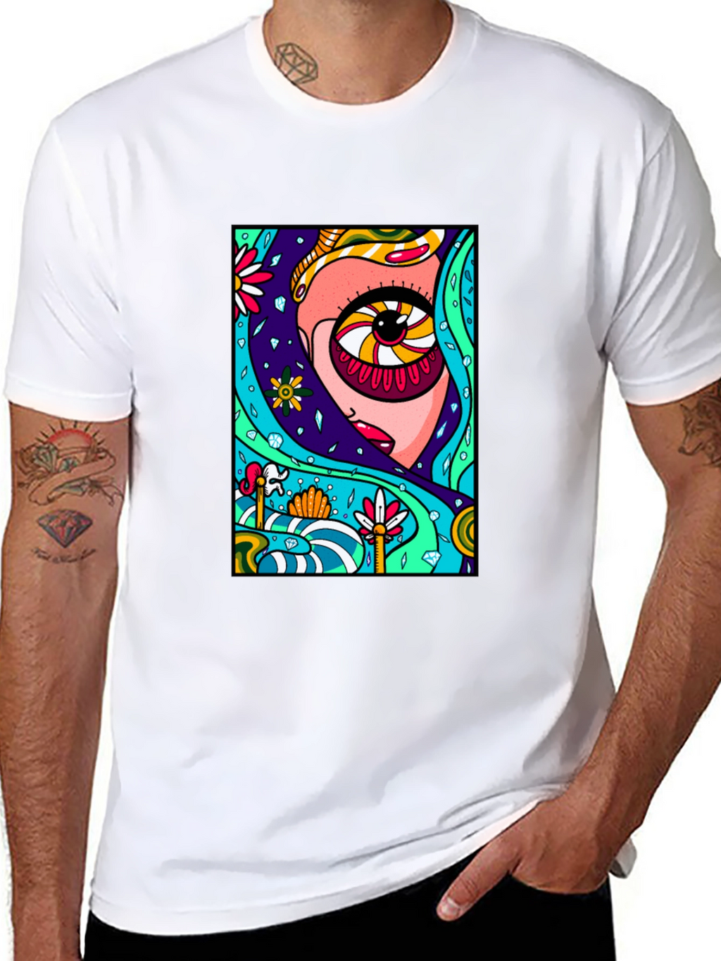 Psychedelic Eye Graphic Black Tee