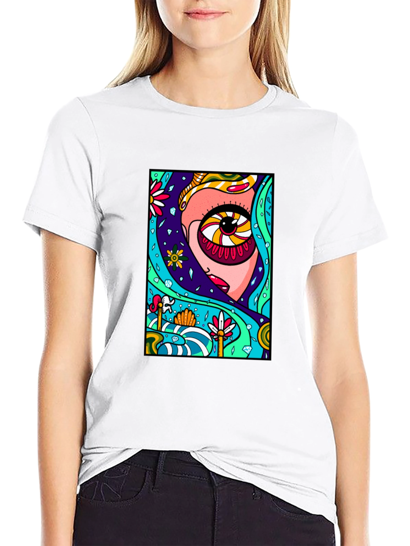 Psychedelic Eye Graphic Black Tee
