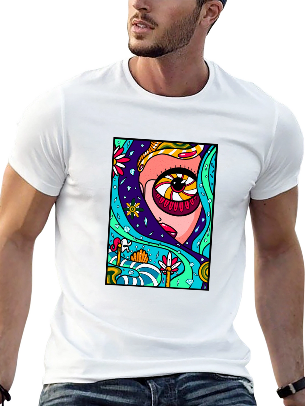 Psychedelic Eye Graphic Black Tee