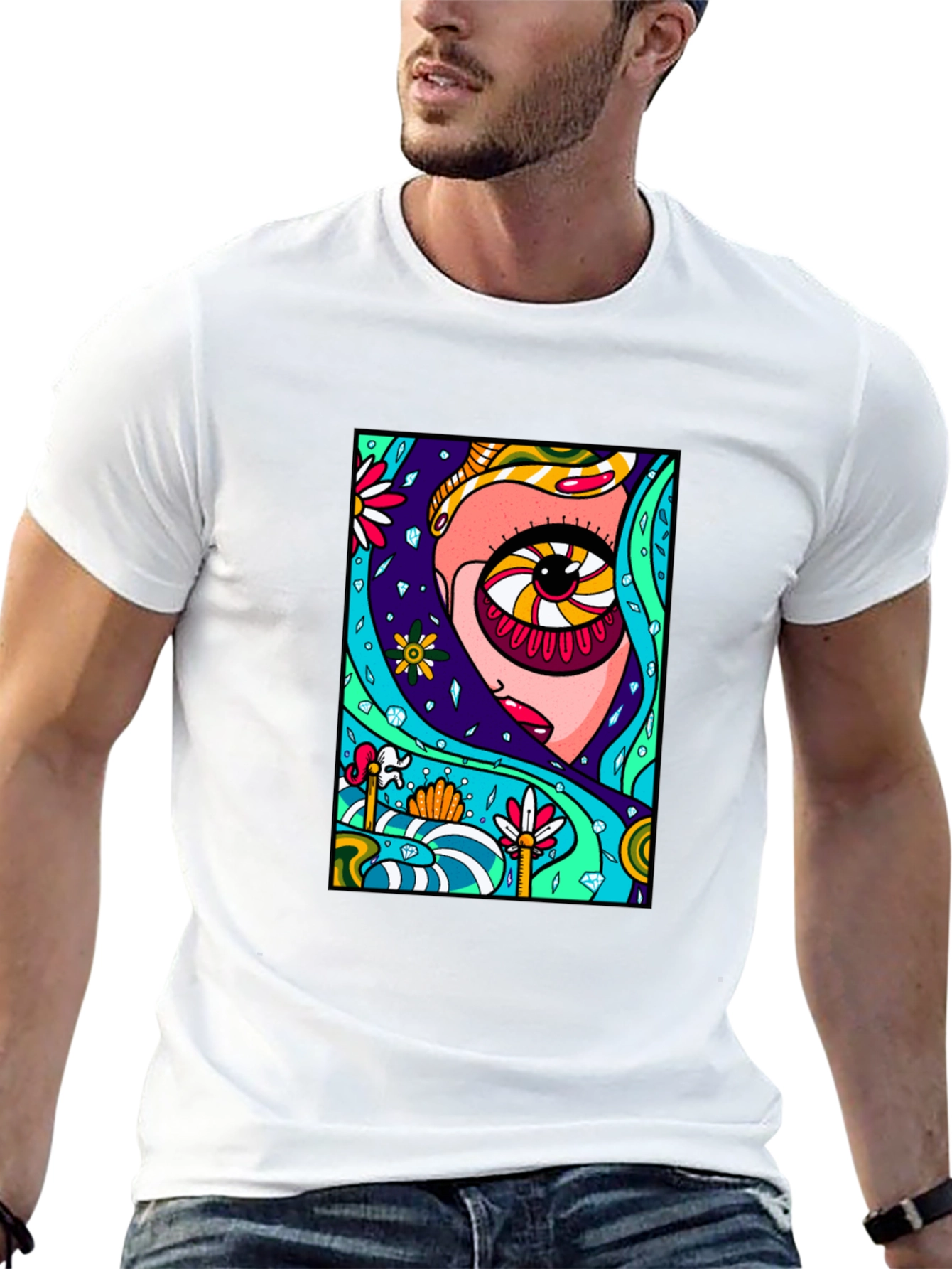 Psychedelic Eye Graphic Black Tee