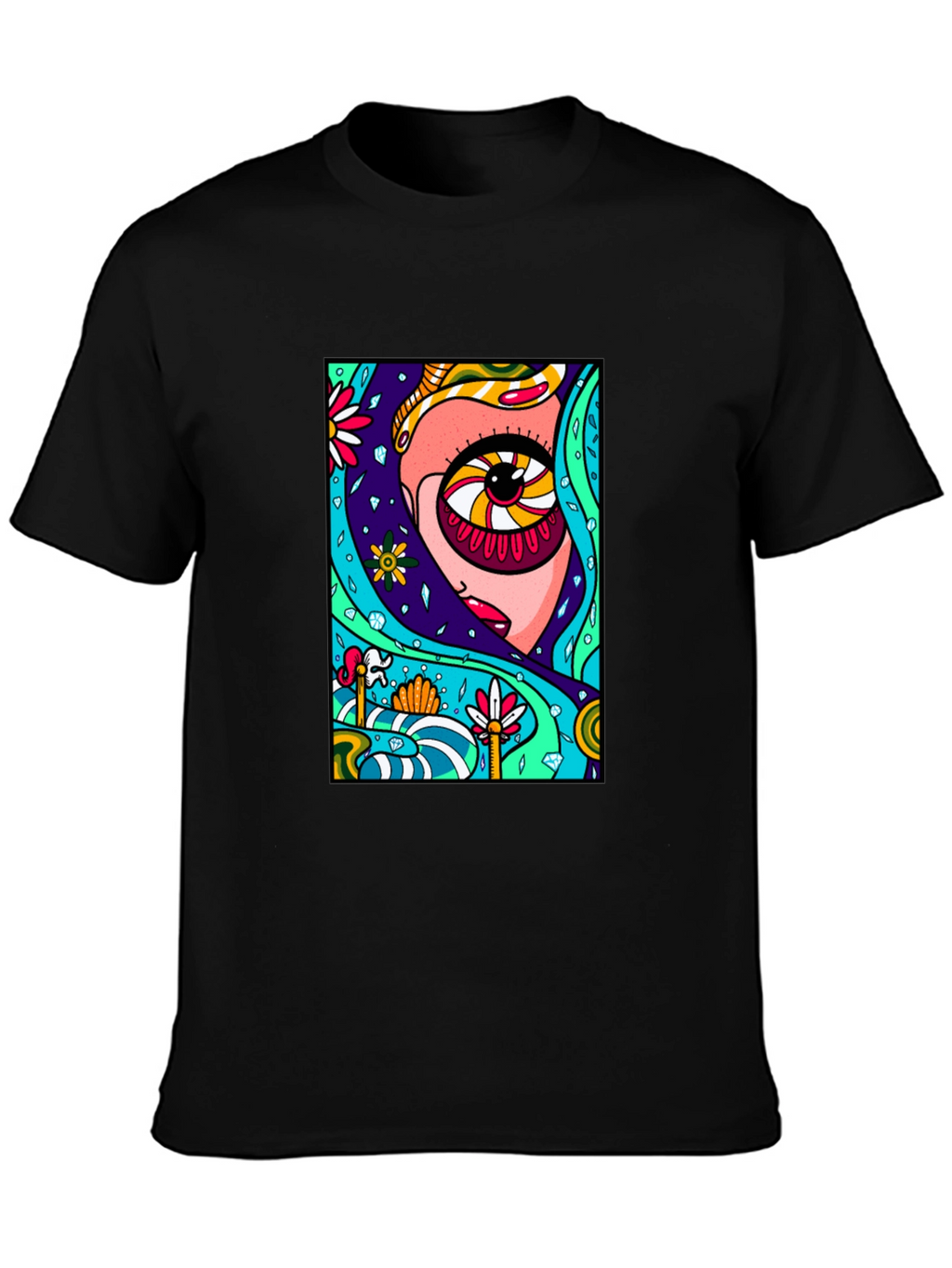 Psychedelic Eye Graphic Black Tee