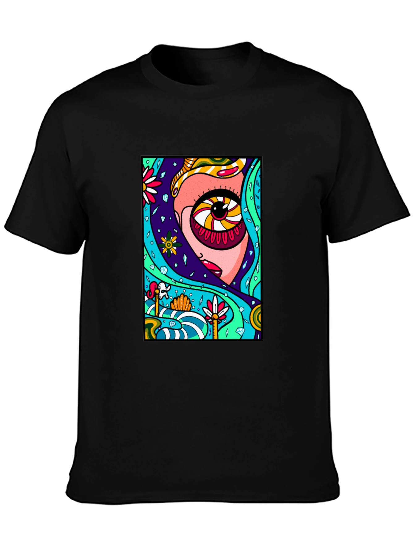 Psychedelic Eye Graphic Black Tee