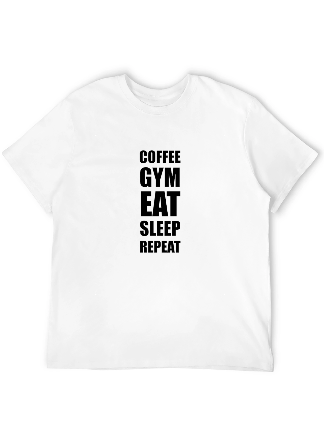 Coffee Gym Eat Sleep Repeat - Black T-Shirt