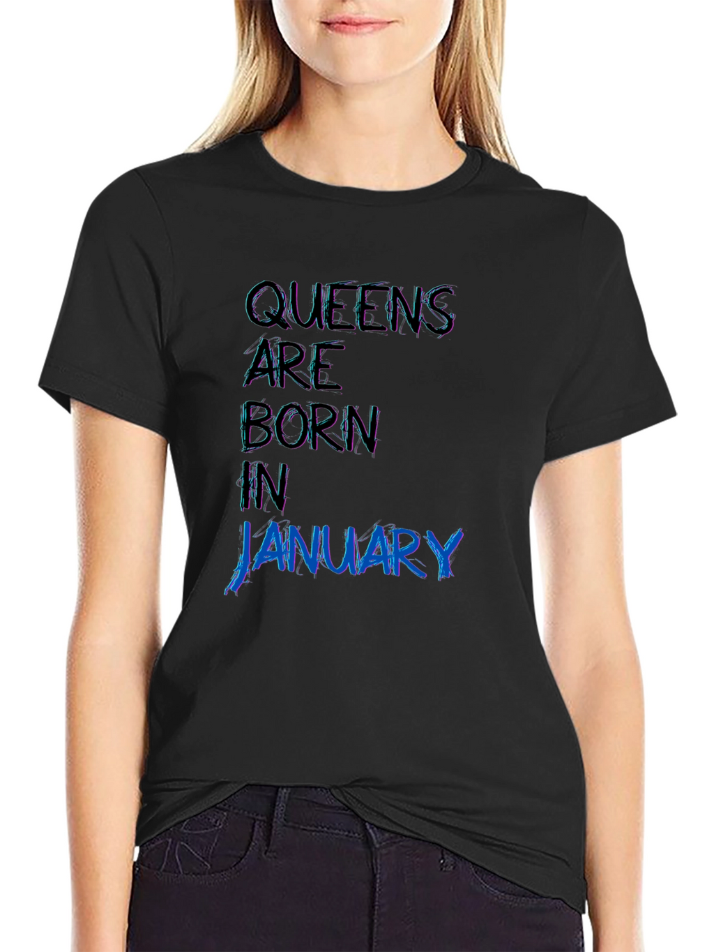 Queens Born in January Black T-Shirt