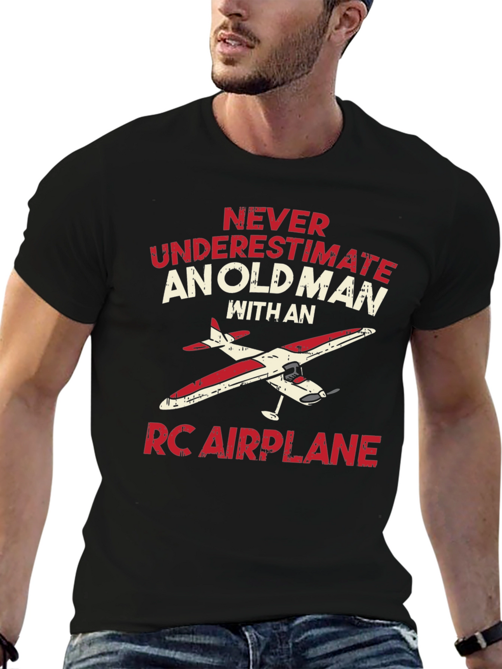 Old Man RC Airplane T-Shirt - Hobbyist Gift