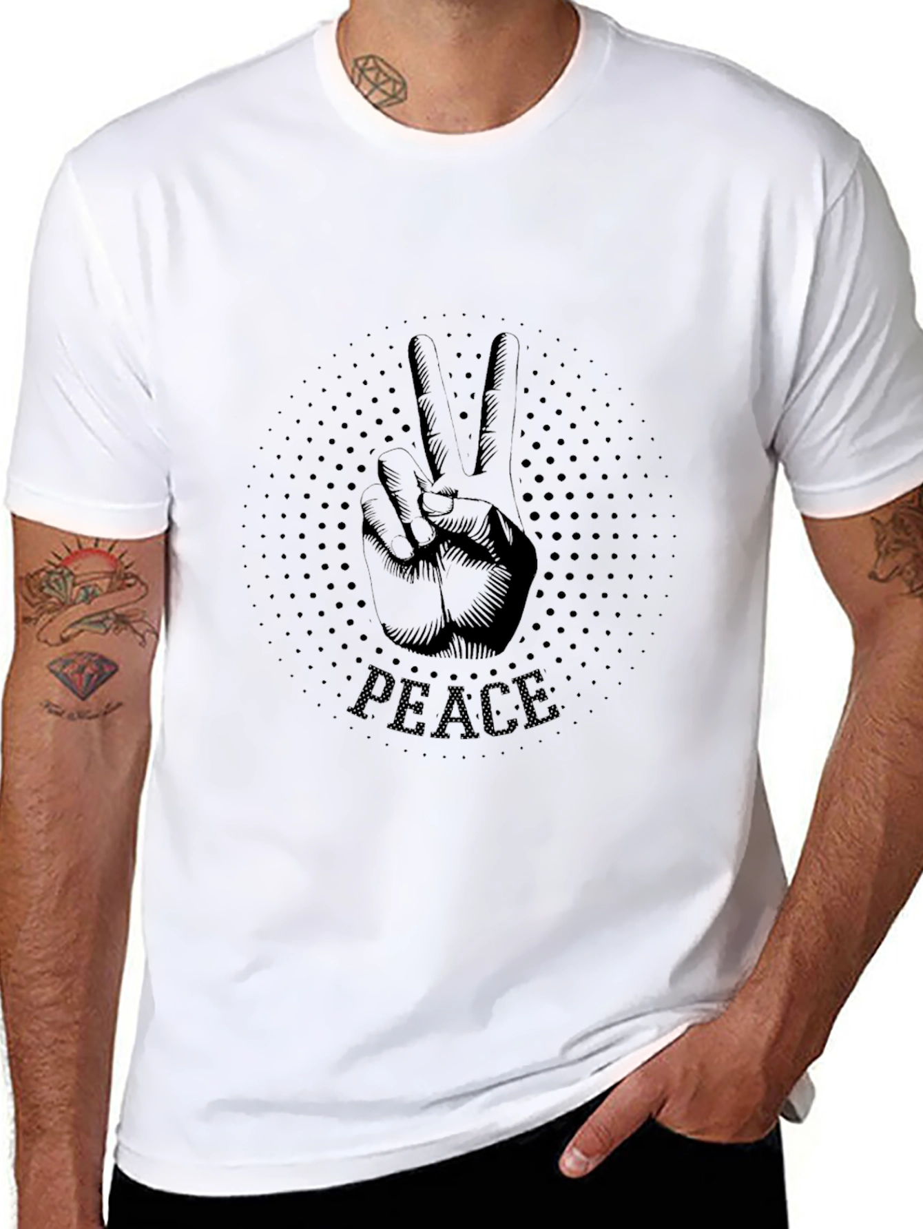 Peace Sign Graphic T-Shirt - Mens Black Tee