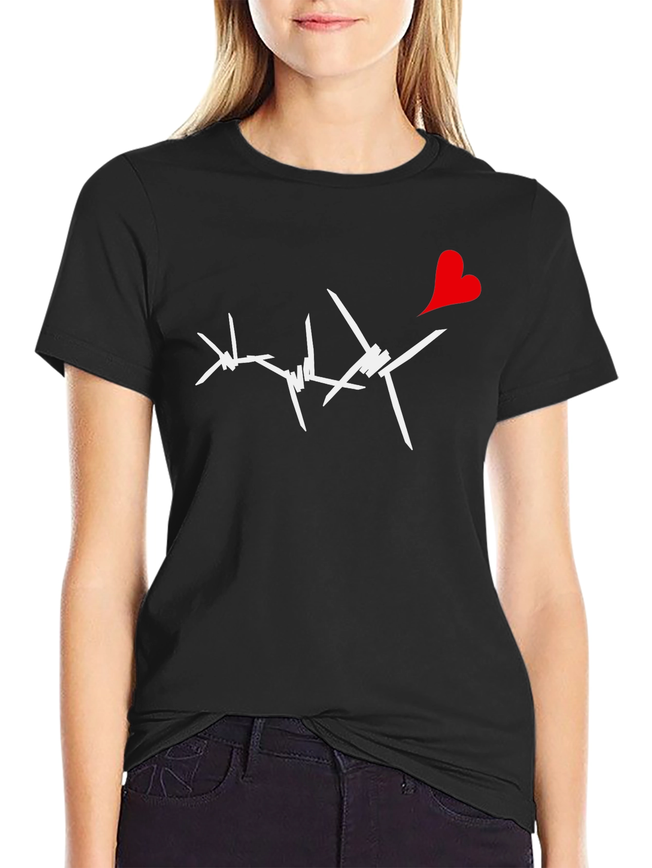 Barbed Heart Graphic Tee - Edgy Love