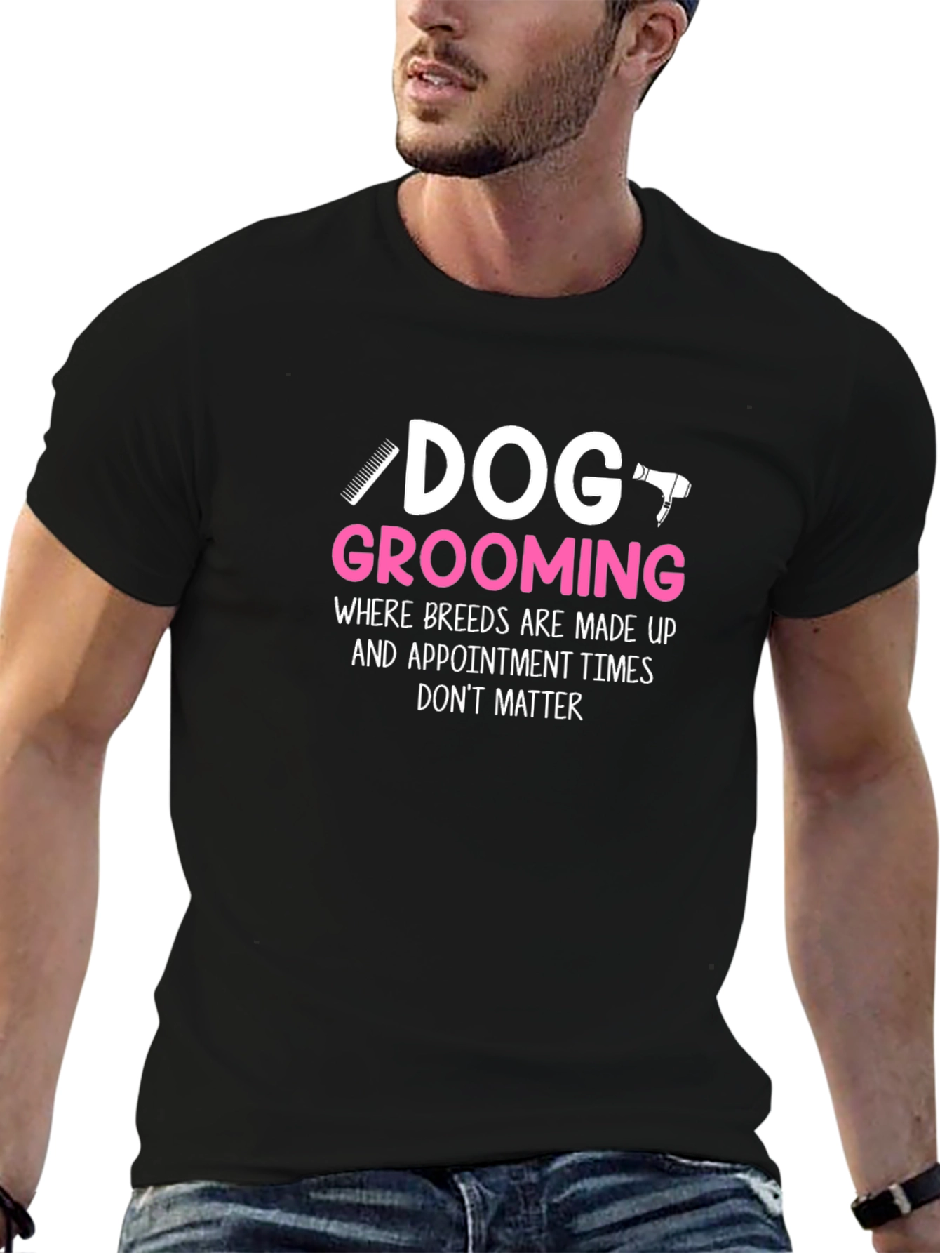 Dog Grooming Humor T-Shirt - Black