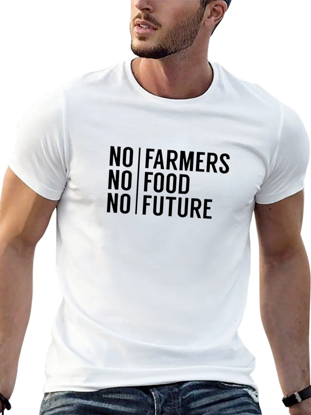 No Farmers No Food No Future Black T-Shirt