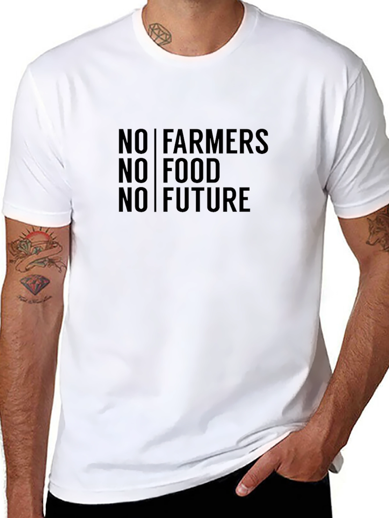 No Farmers No Food No Future Black T-Shirt