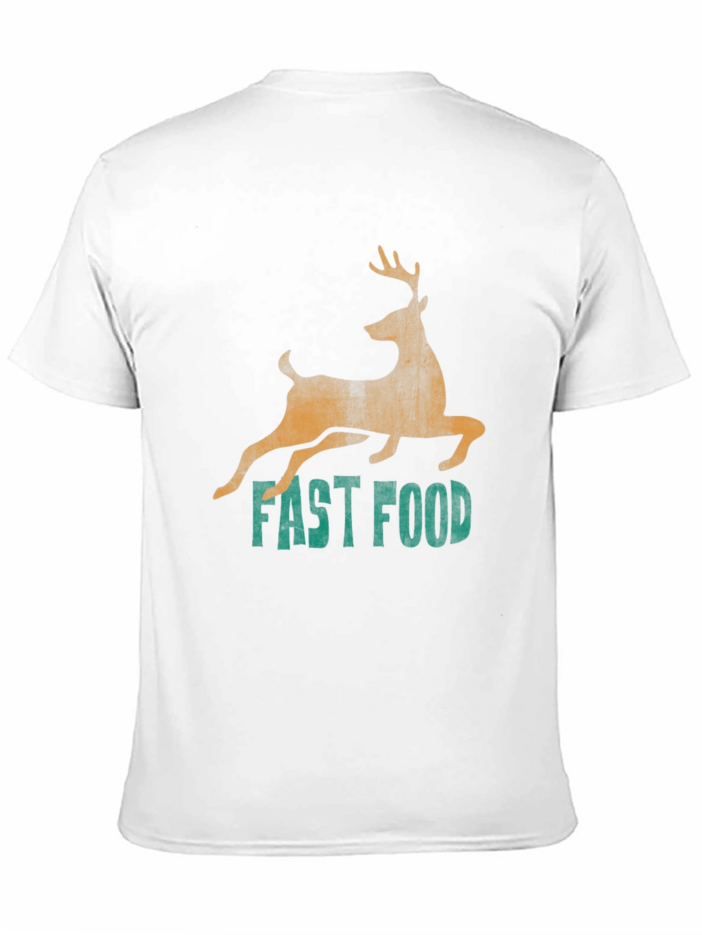Fast Food Deer Graphic Tee - Black Casual T-Shirt