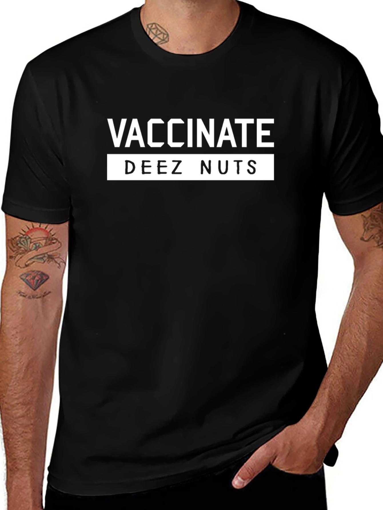 Vaccinate Deez Nuts Graphic Tee - Funny T-Shirt