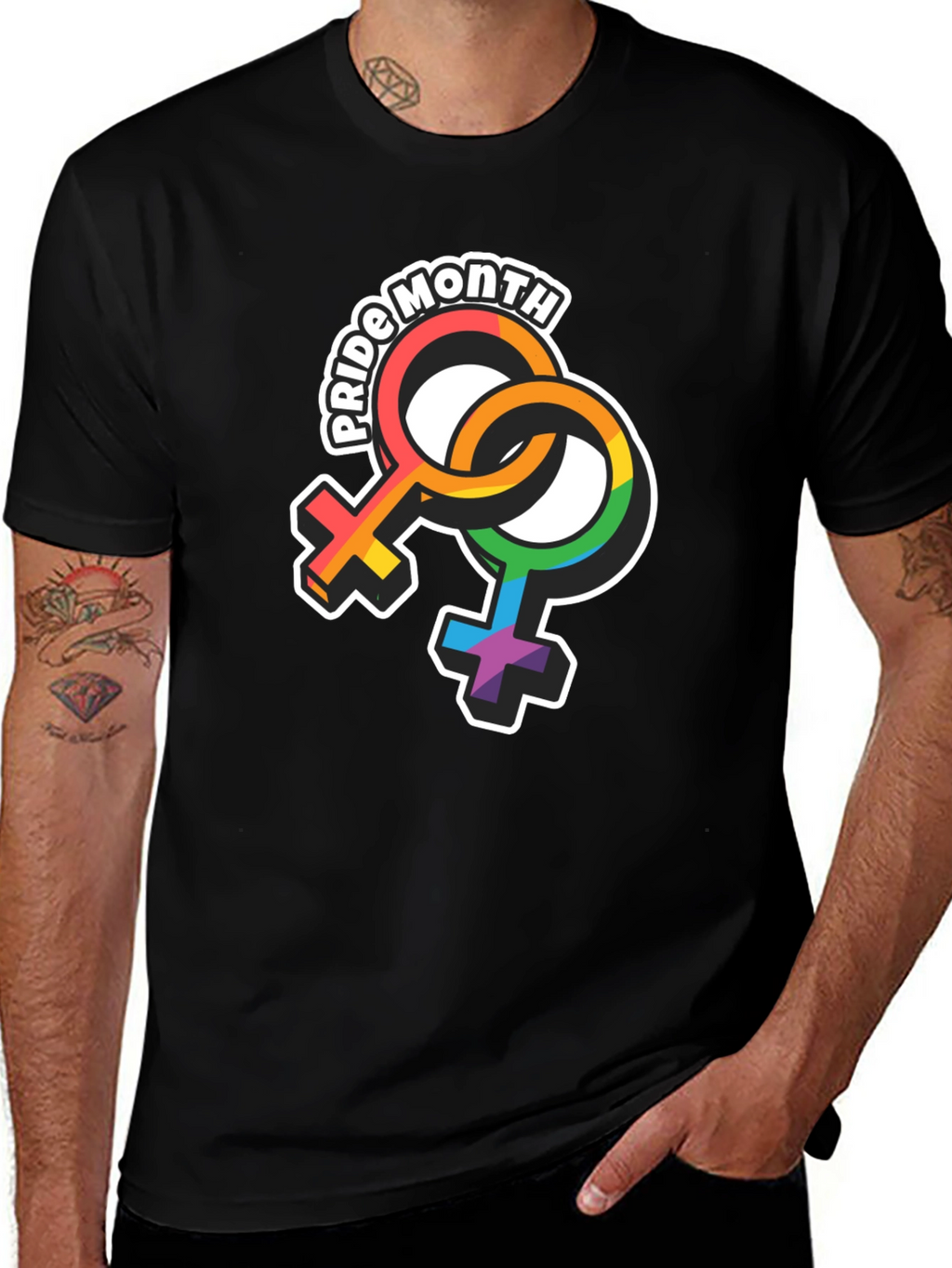 Pride Month Rainbow Symbol Graphic T-Shirt