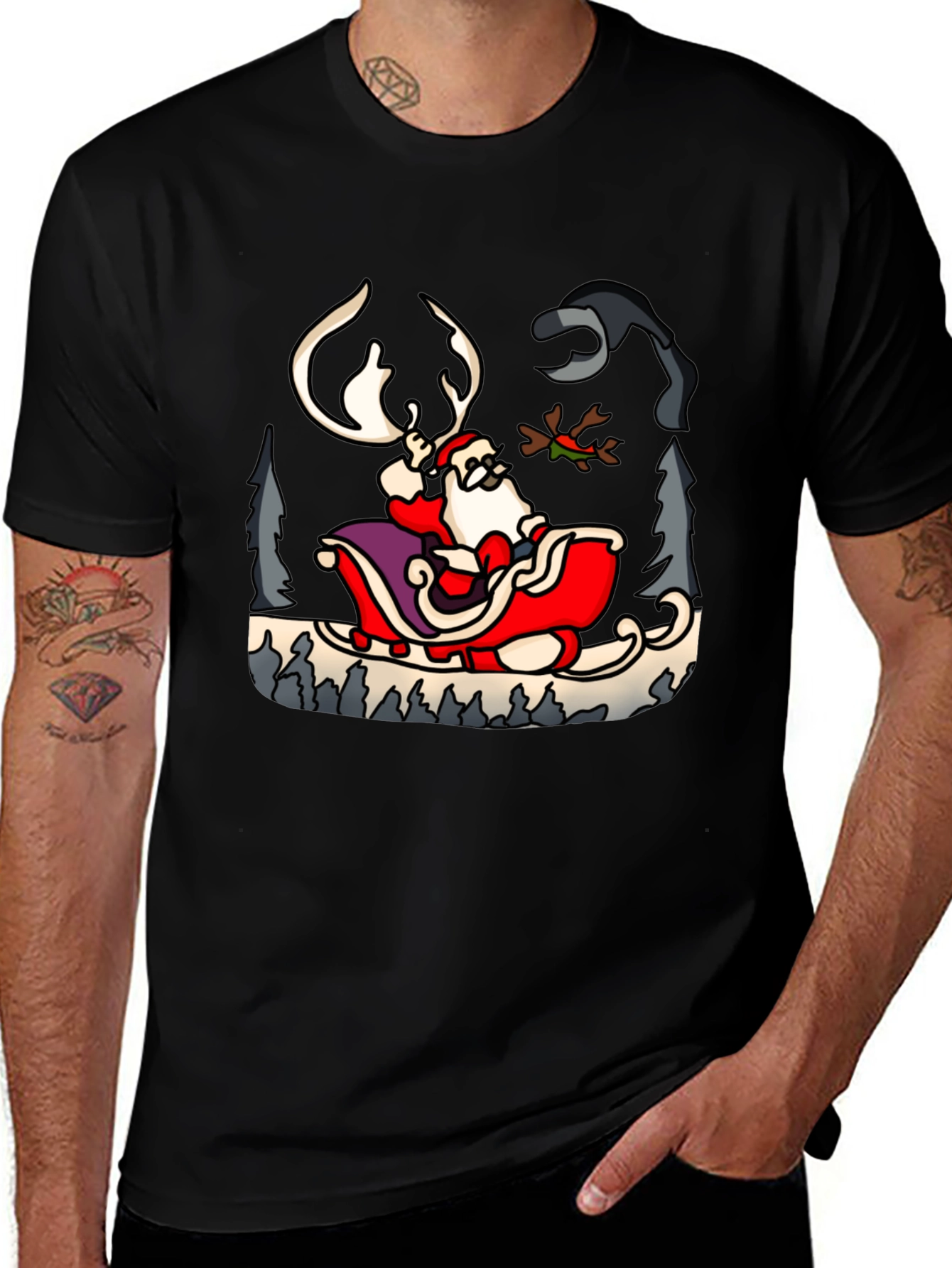 Santas Sleigh Ride Graphic Tee
