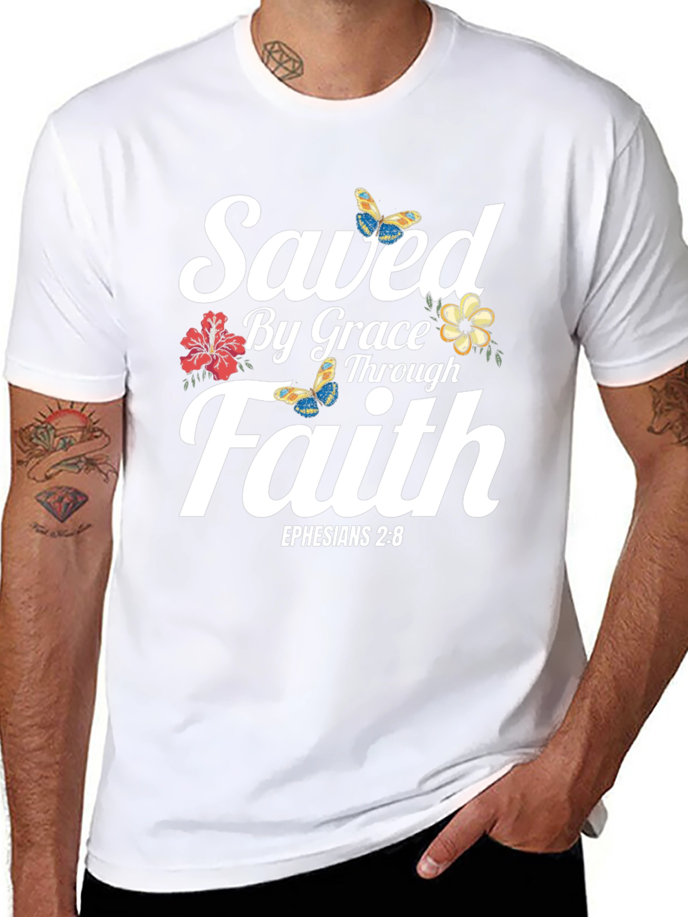 Saved By Grace Faith T-Shirt - Ephesians 2:8