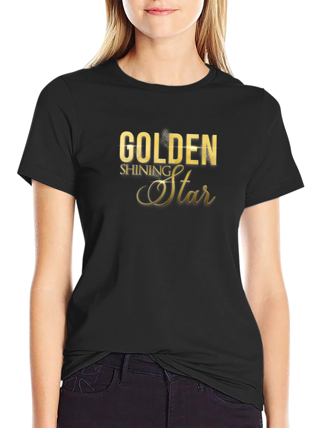 Golden Shining Star Graphic T-Shirt