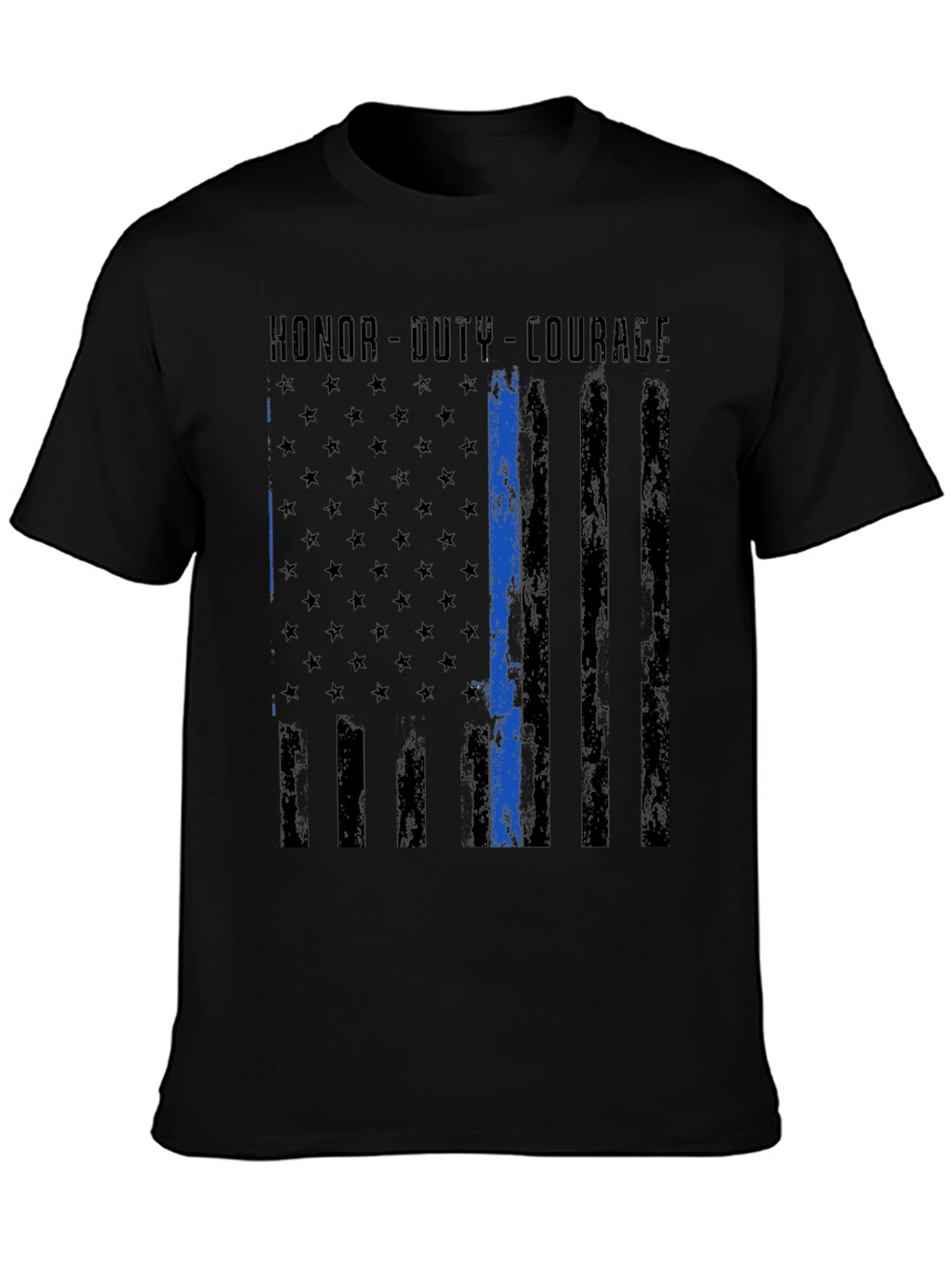 Honor Duty Courage Thin Blue Line T-Shirt