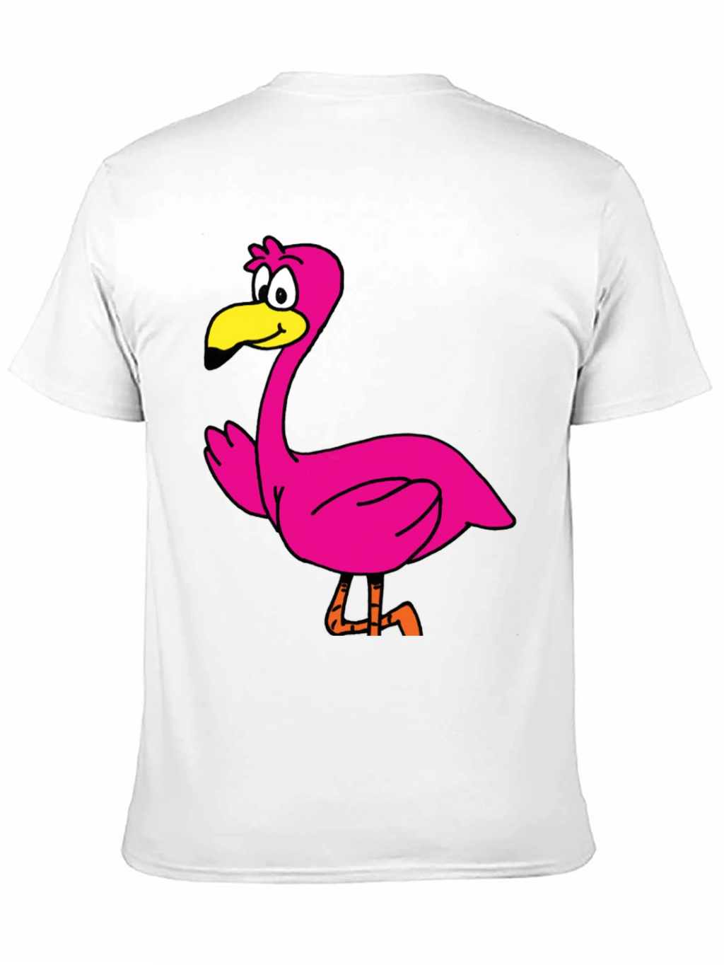 Cartoon Flamingo Graphic Tee - Black Unisex T-Shirt