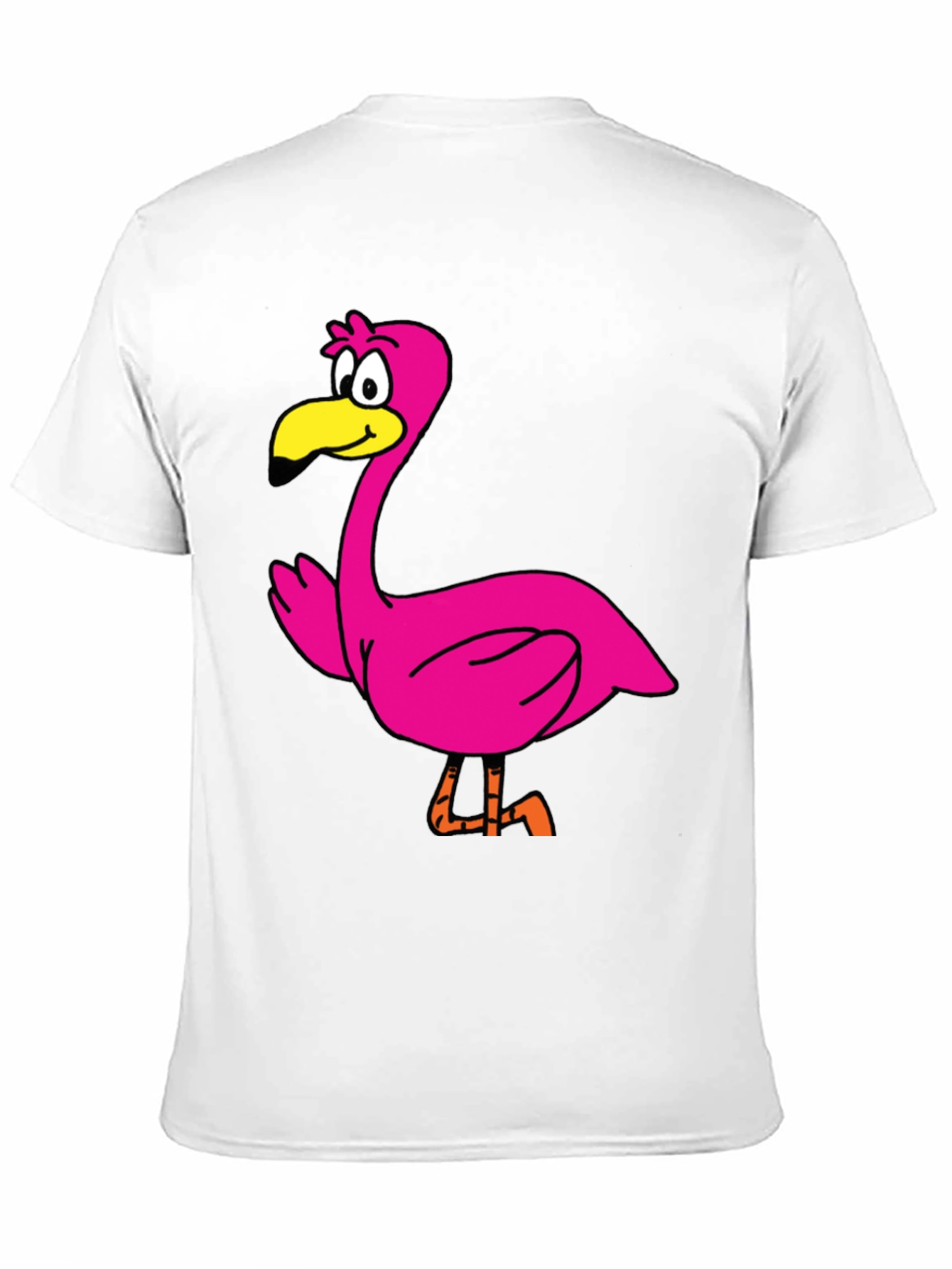 Cartoon Flamingo Graphic Tee - Black Unisex T-Shirt