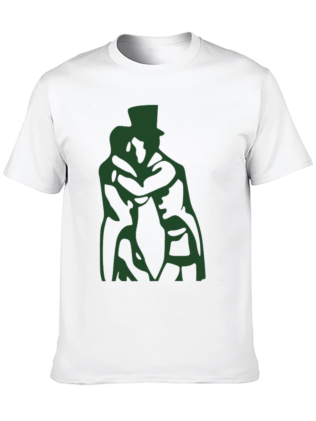Black T-Shirt with Green Silhouette Design
