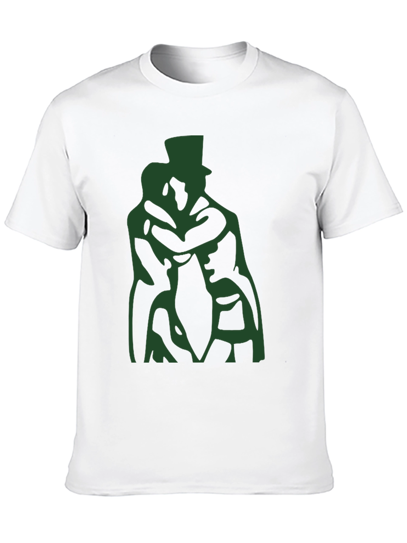 Black T-Shirt with Green Silhouette Design