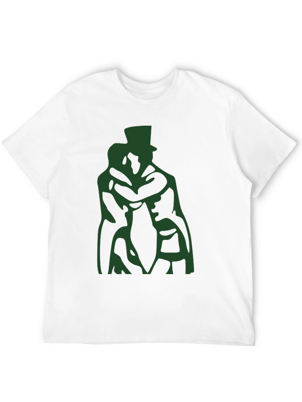 Black T-Shirt with Green Silhouette Design