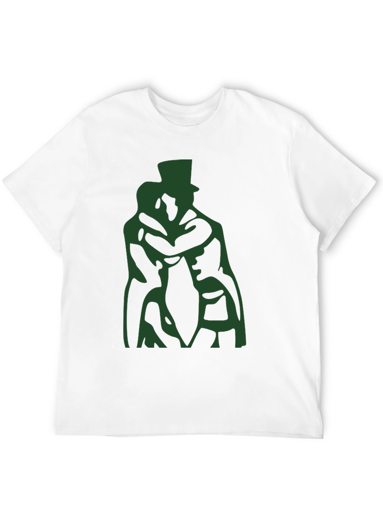 Black T-Shirt with Green Silhouette Design