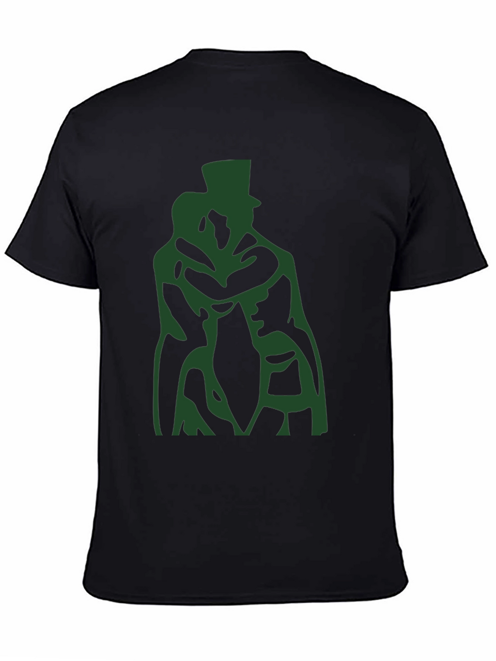 Black T-Shirt with Green Silhouette Design