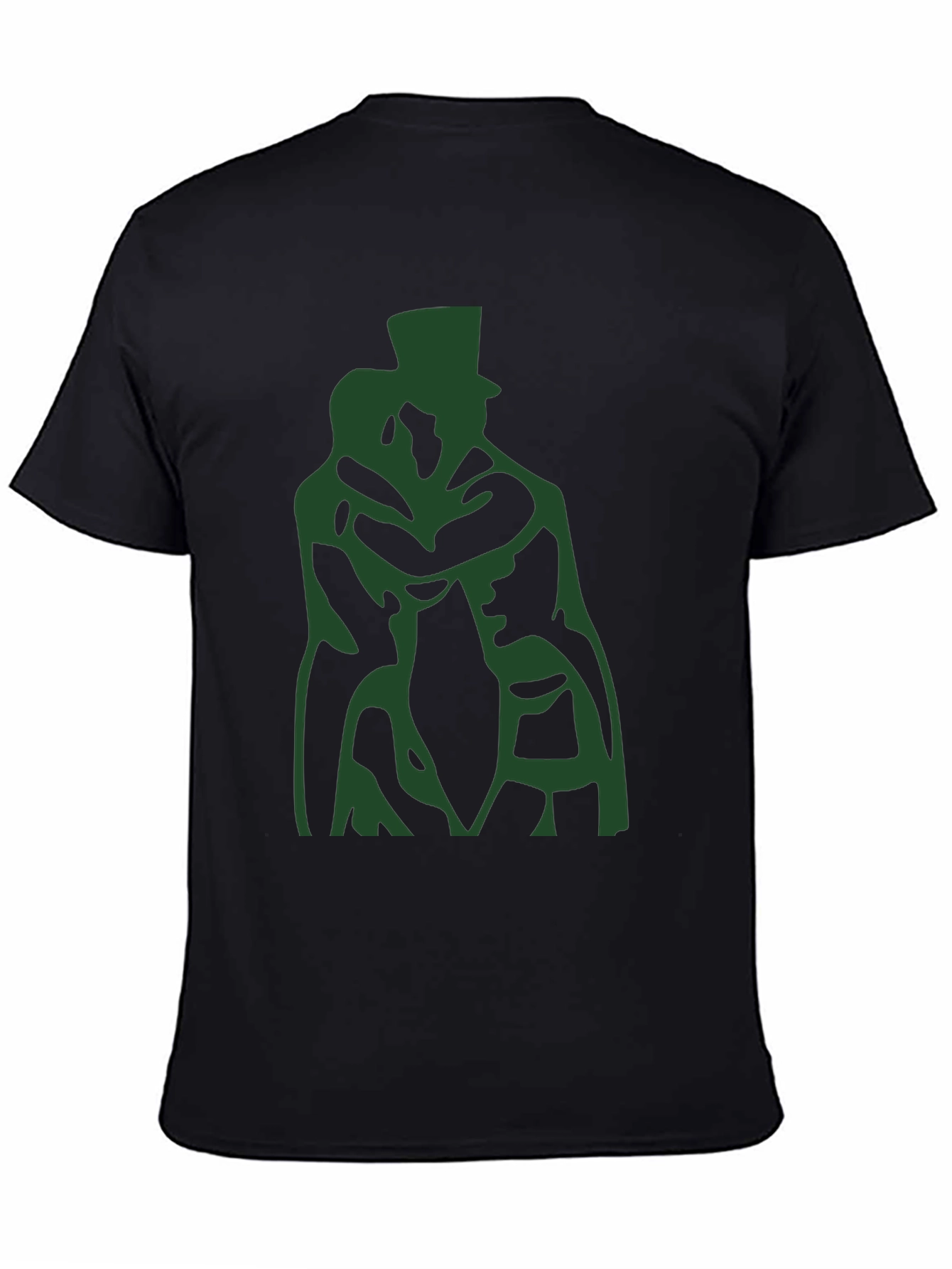 Black T-Shirt with Green Silhouette Design