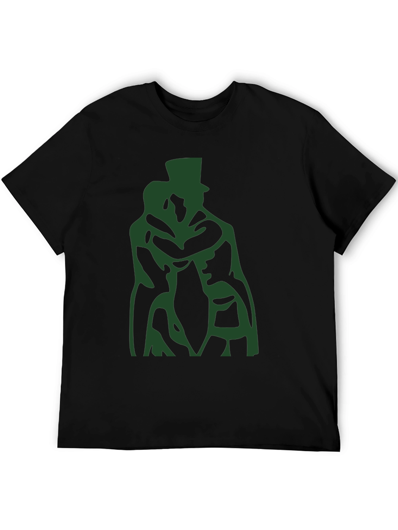 Black T-Shirt with Green Silhouette Design