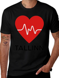 Tallinn Heartbeat Graphic T-Shirt - Black