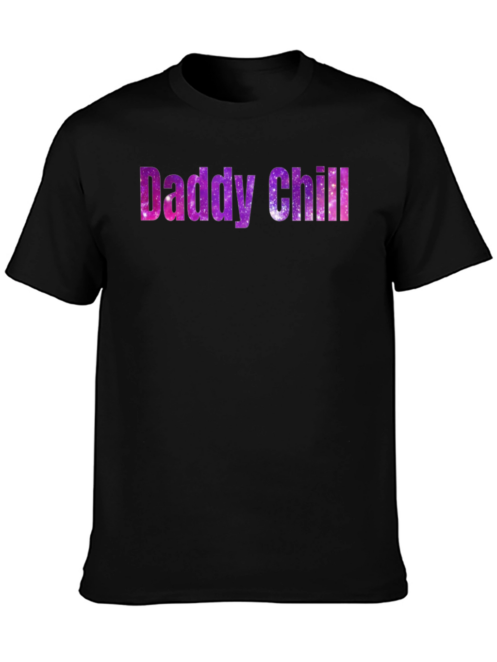 Daddy Chill Galaxy Print Black T-Shirt
