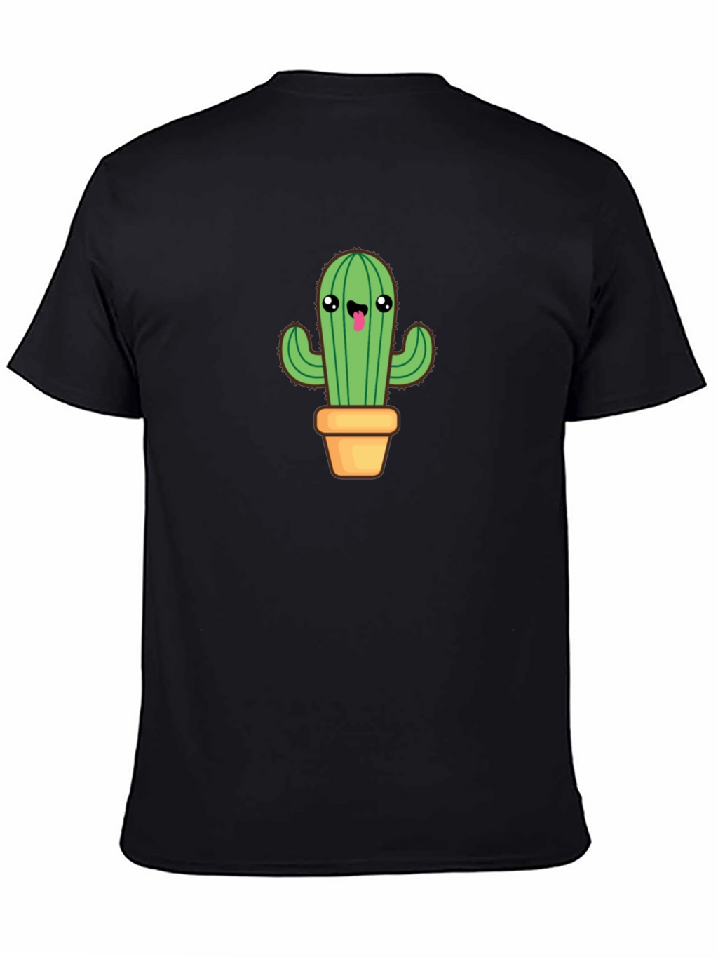 Cute Cactus Graphic Tee - Black Cotton Blend