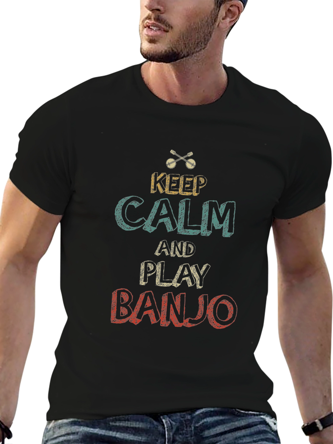 Keep Calm and Play Banjo Graphic Tee