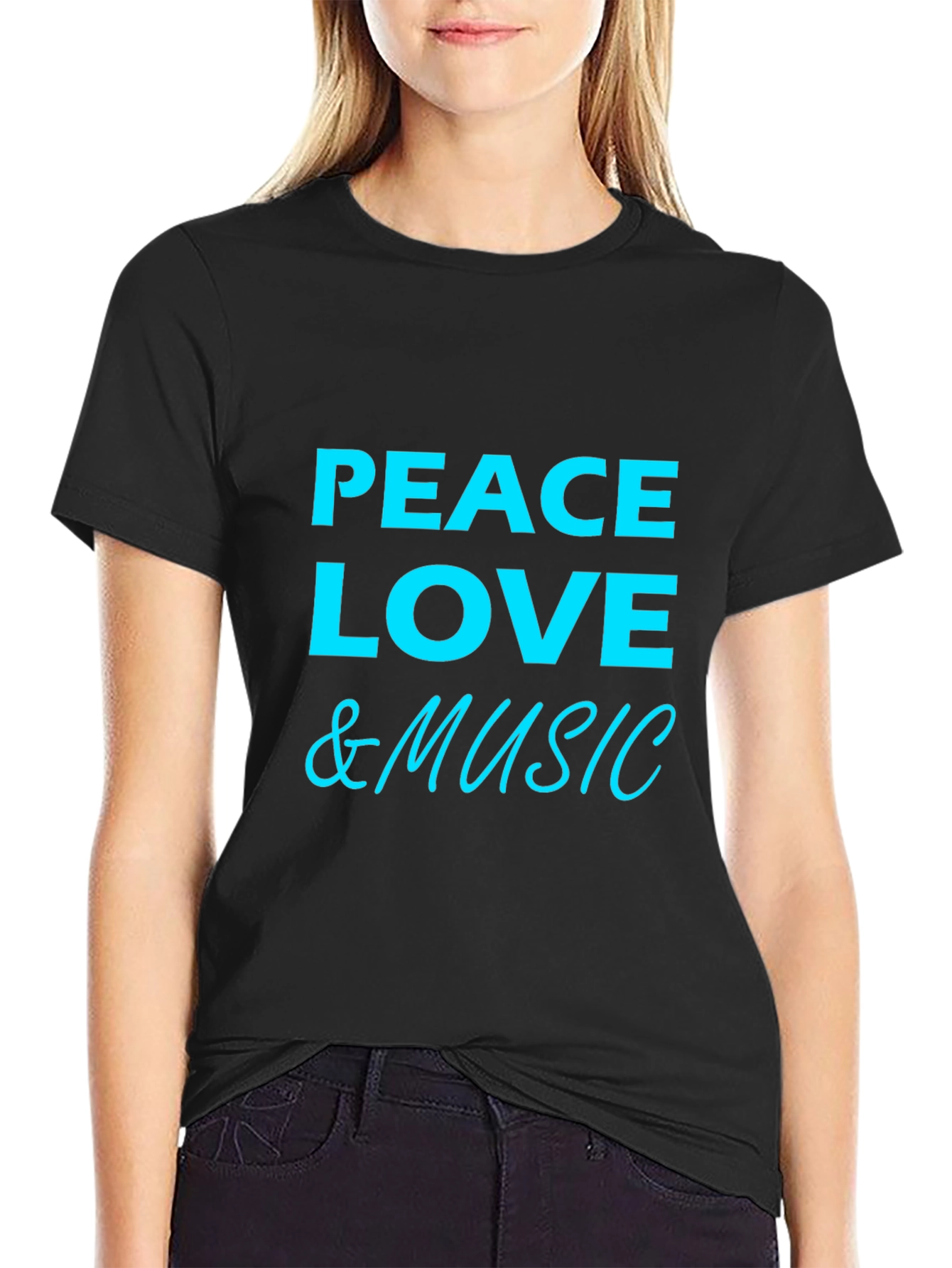 Peace Love & Music Graphic T-Shirt
