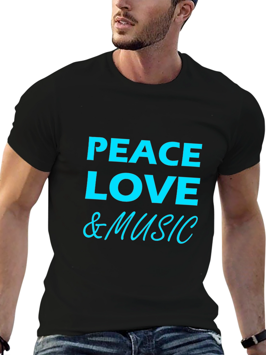 Peace Love & Music Graphic T-Shirt