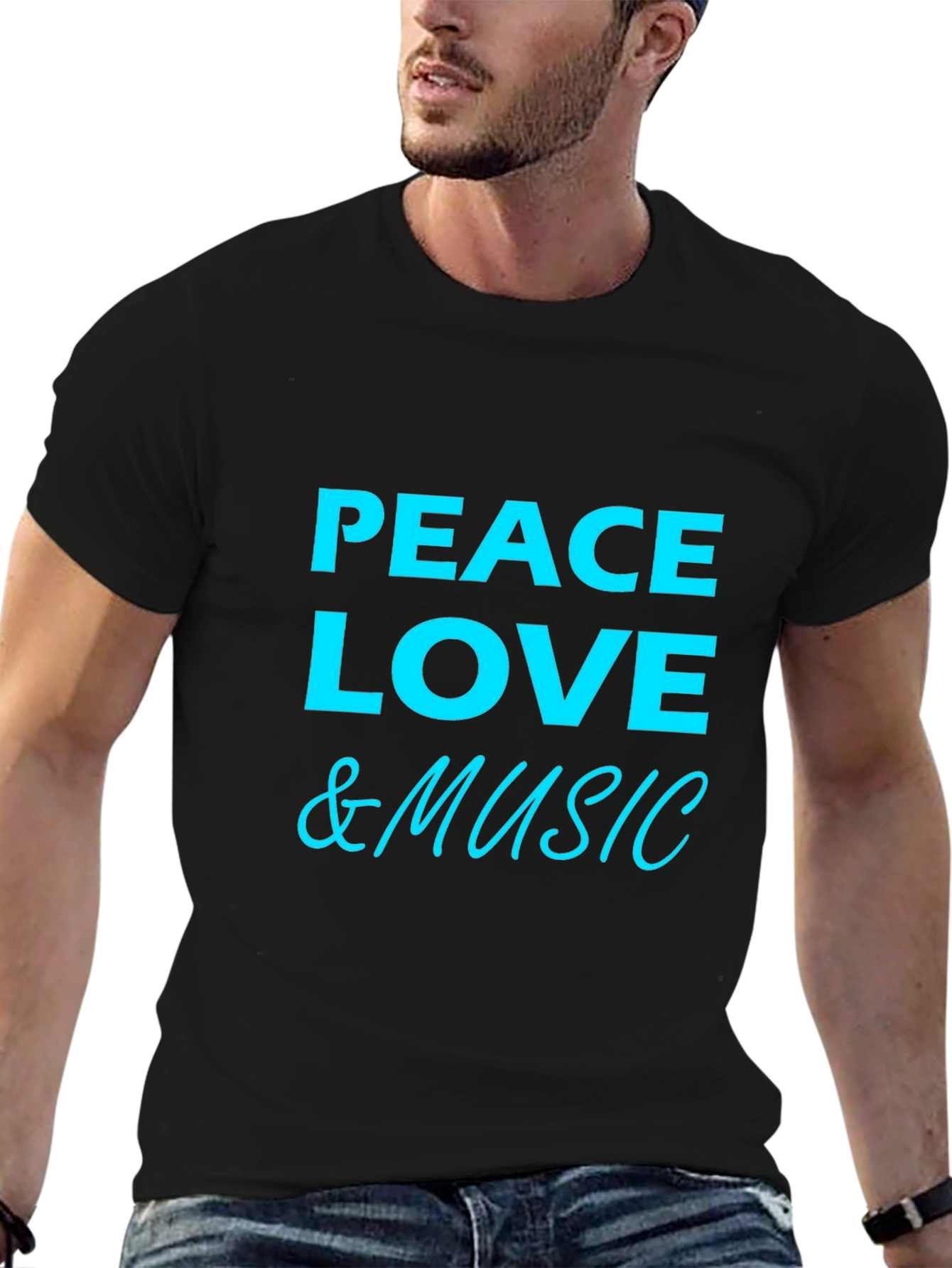 Peace Love & Music Graphic T-Shirt