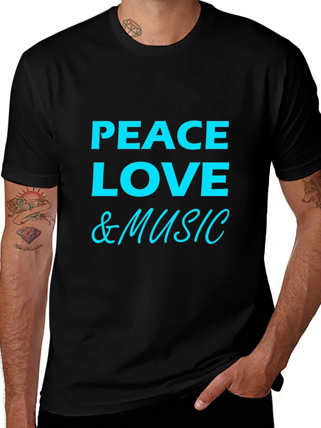 Peace Love & Music Graphic T-Shirt