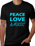 Peace Love & Music Graphic T-Shirt