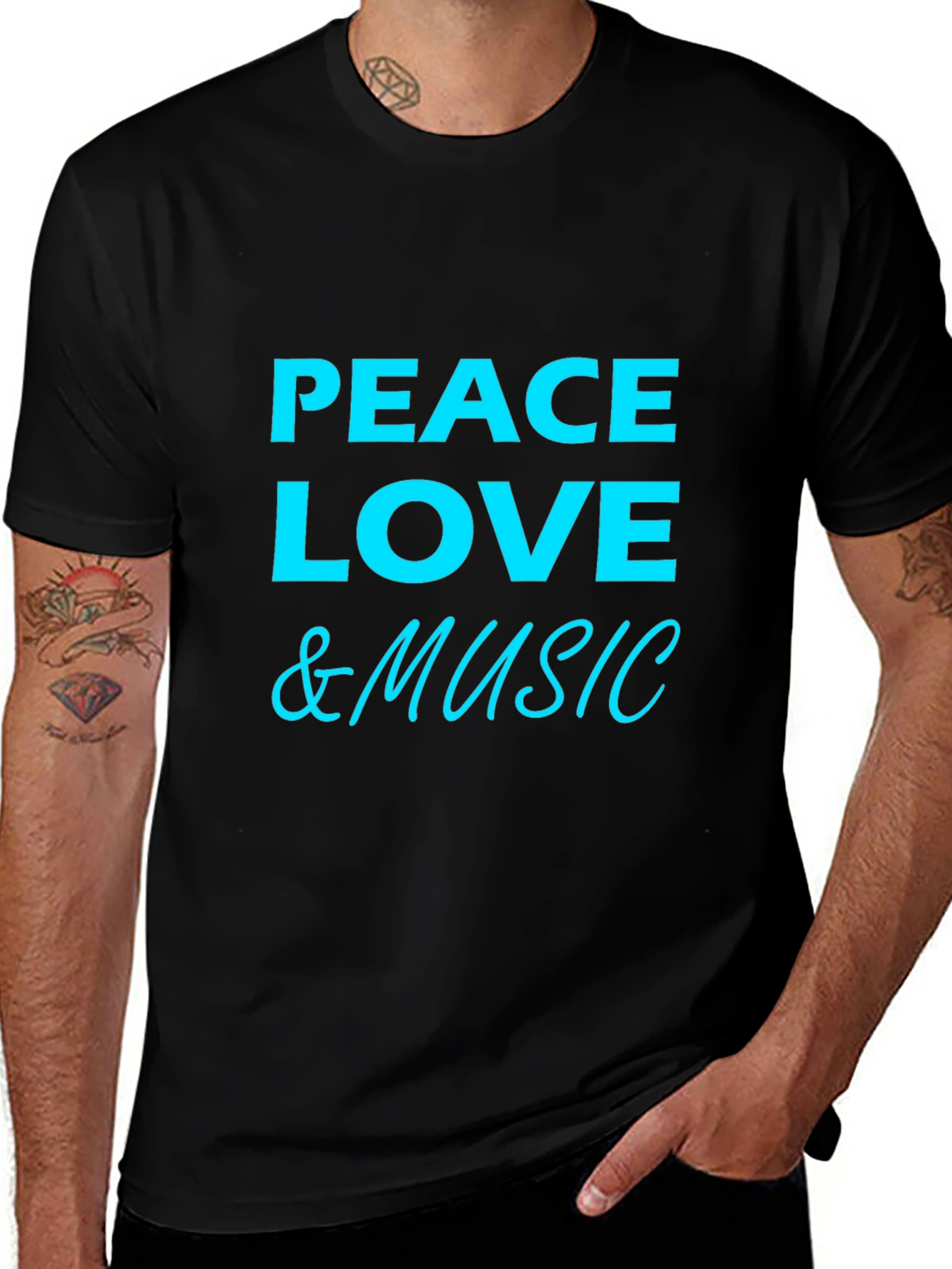 Peace Love & Music Graphic T-Shirt