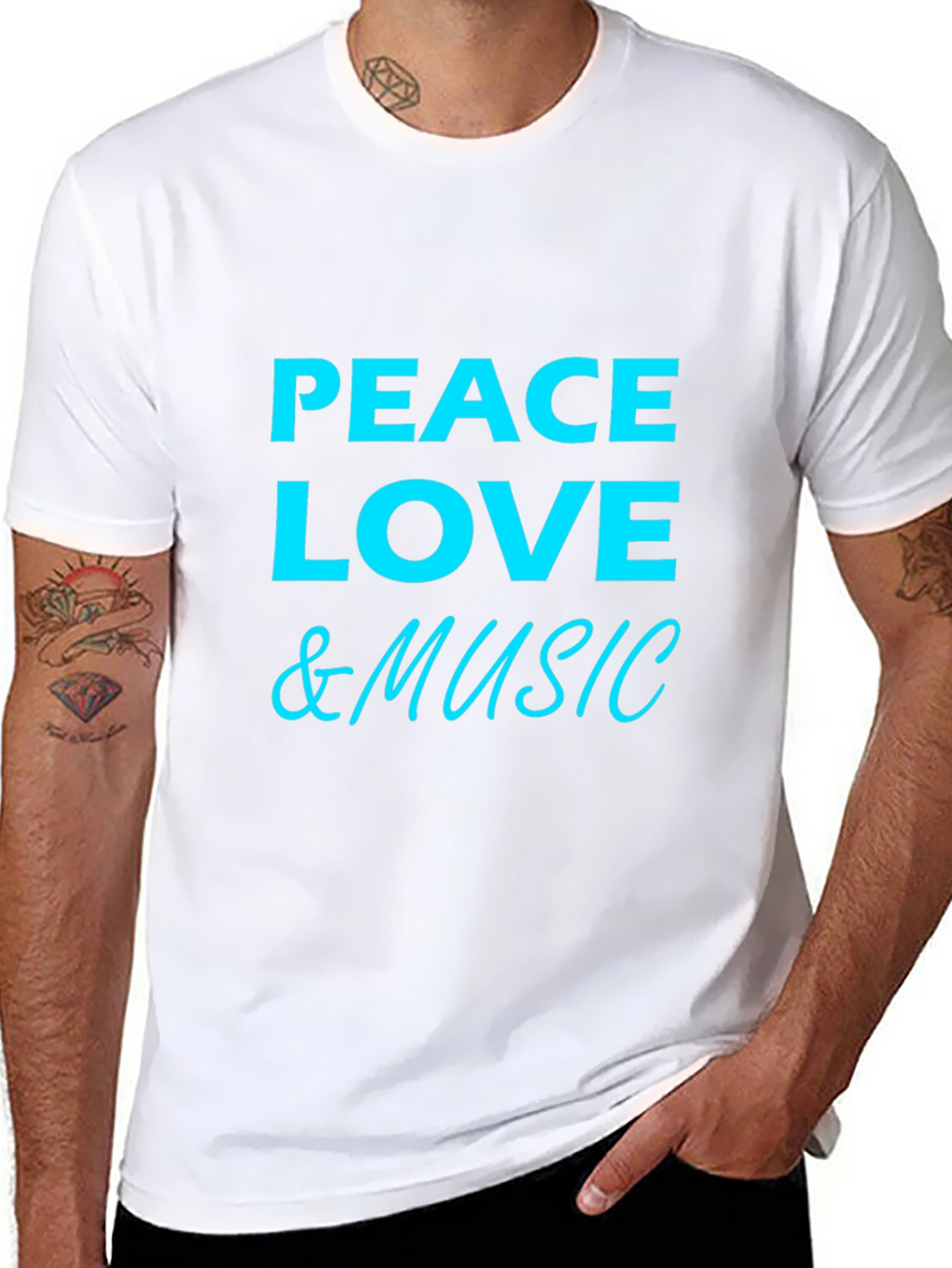 Peace Love & Music Graphic T-Shirt