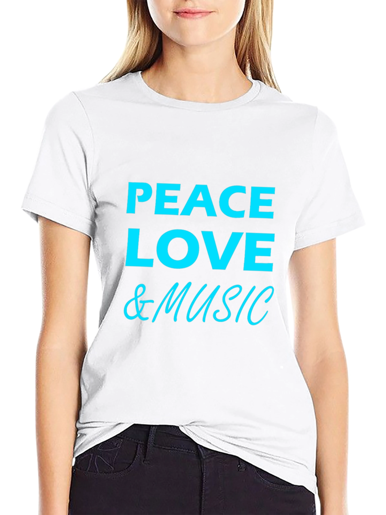 Peace Love & Music Graphic T-Shirt