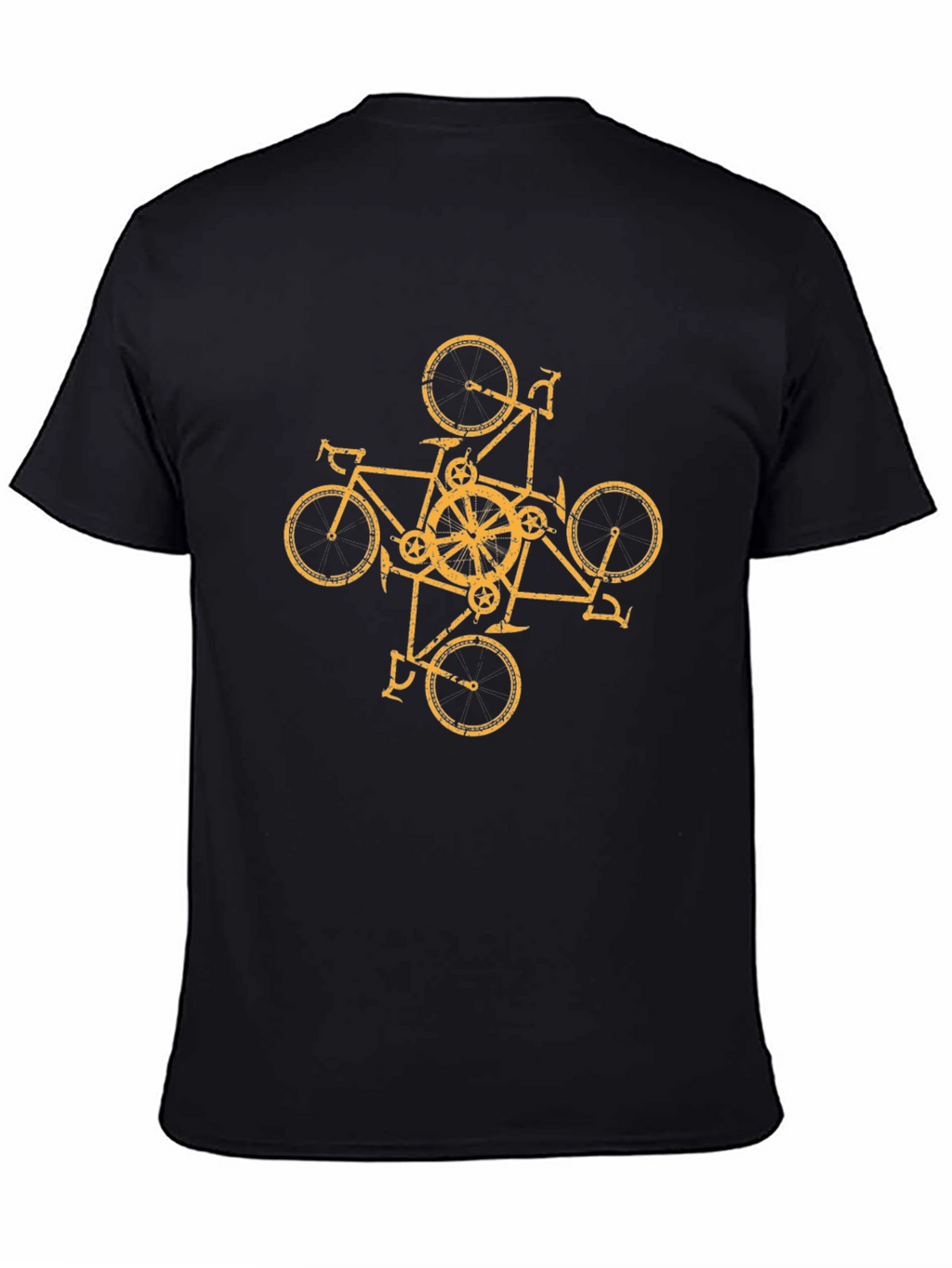 Bicycle Mandala Graphic Tee - Black Cotton Blend