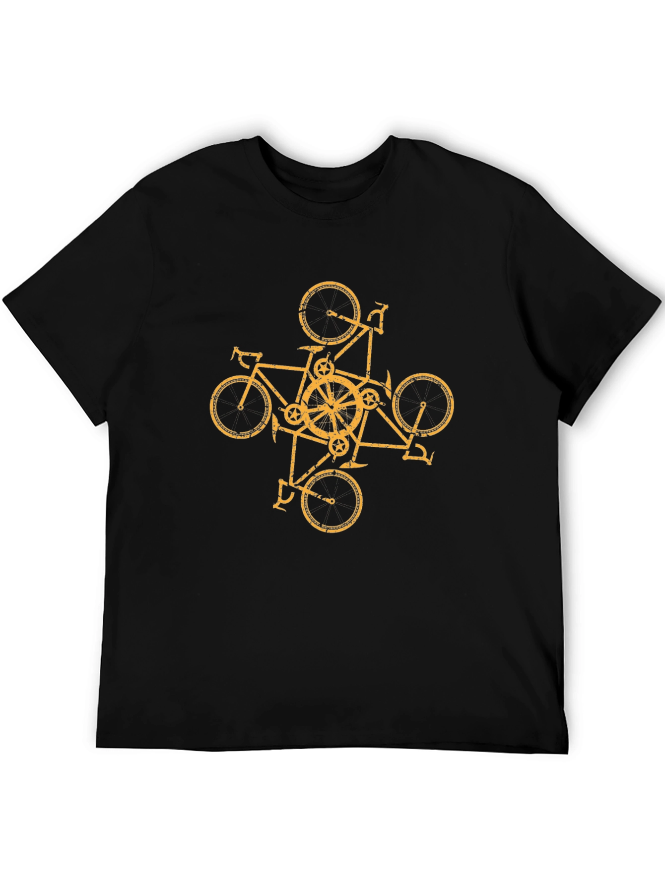 Bicycle Mandala Graphic Tee - Black Cotton Blend