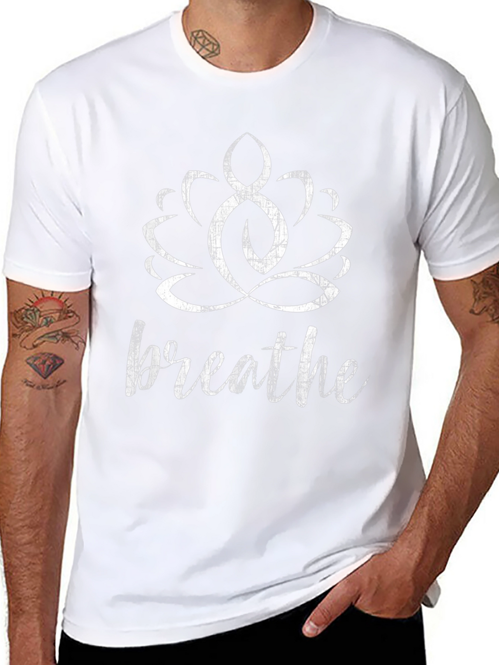 Breathe Lotus Graphic Tee - Mens Black T-Shirt