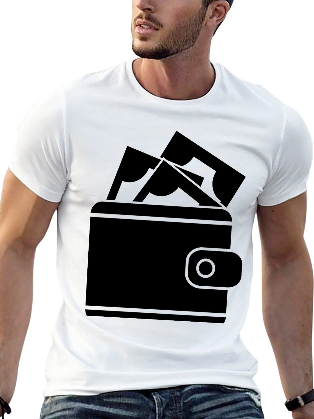 Money Wallet Graphic Tee - Black