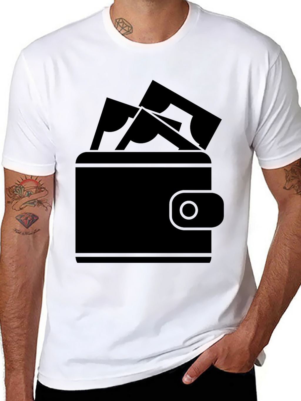 Money Wallet Graphic Tee - Black